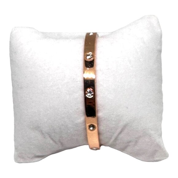 Rose Gold Plated Brilliant Rhinestone Bangle Bracelet Set NWT - Picture 2 of 9